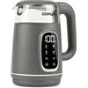 G3 Ferrari G10224 Bollitore Tisaniere Glass, 1,7 Litri, 4 Programmi, Contenitore in Vetro, Corpo Antiscottatura, Resistenza Nascosta, Grigio