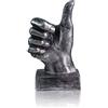 LEPENDOR Scultura a mano Decor Statua del dito Decorazioni da scrivania in resina per casa e ufficio (Argento, Pollice su)