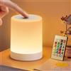 Auxmir Lampada da Comodino Touch Dimmerabile, Abat Jour Luce Notturna Timer, Lampada LED da Tavolo Senza Fili con Telecomando, 13 Colori 5 Livelli 5 Modalità, 3000mAh Ricaricabile per Camera da Letto