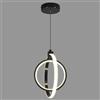 ZYBWL Lampada a Sospensione a LED Moderna Placatura Nero Anello Tondo Lampada a Sospensione Regolabile in Altezza per Cucina Isola Camera da Letto Soggiorno Foyer (2-Anelli)