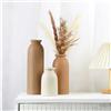 JXCBXJ Set di 3 Vaso in Ceramica,Vaso Deco Estetico Neutro Boho Scandinavo Vasi di Fiori Decorazione, arredamento moderno della fattoria,per soggiorno,tavolo,scaffale,ingresso (Beige Marrone)