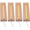 GOMETY Confezione da 4 prese LED, base luminosa a LED, base luminosa USB illuminata in legno per cristalli a blocchi di vetro (bianco caldo)