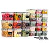 GoMaihe Contenitori Alimentari per Cereali Set 27 Pezzi, Ermetici, Plastica con Coperchio per Alimenti, Utilizzato per la Conservazione di Cereali, Muesli, Farina