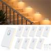 WILLED Luce Notturna Sensore Movimento Bianca, 10 Pezzi Luci Armadio LED Caricabile USB, 3 Modalità (Auto/ON/OFF), per Scale, Camere da Letto, Cucina, Corridoio e Bagno