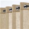 Woaboy 2 pezzi Tende di lino traslucido Tende moderne decorative a occhiello per il soggiorno e la camera da letto 140x240 cm Beige