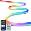 Aigostar Striscia LED Neon RGBIC Smart, 5M 150LED, Controllo Segmenti DIY Colore, APP e Telecomando, Music Sync, 39 Effetti Dinamici, IP44 Impermeabile per Natale, Halloween, Gaming, Feste