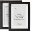 Framelane Set di 2 cornici per foto Cornice per foto 13 x 18 in rovere nero FSC con vetro acrilico antigraffio e infrangibile - Passepartout - Montaggio verticale o orizzontale o da tavolo