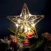 Sprinlot Stella per Albero di Natale Oro, 20 x 25 cm Puntale per Albero di Natale, Stella Oro Albero Luminosa, Cresta d'Oro dell'Albero, Decoration Tree Topper Christmas