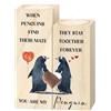 HTGWCG Regalo di anniversario con pinguino per lei, regalo di nozze per coppia, portacandele di San Valentino, romantico regalo di compleanno per fidanzata, fidanzato, moglie, marito