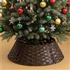 SilverChry Collare per Albero di Natale, Copri Base Albero di Natale 60x40cm, Gonna per Alberoo di Natalizio Tronco con Paillettes, Christmas Tree Collar-Decorazioni Natalizie Casa (Marrone)