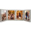 SRunDe Cornice Foto Multiple 12.5x17.5cm per 4 Foto Pieghevole Portafoto da Tavolo per Foto Collage Cornice per la Decorazione Della Scrivania Della Parete di Foto di Famiglia (Grigio)