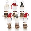 com-four® 6X Porta Carte Gnomo - Tavolo Natalizio e Porta Biglietti di Auguri in Legno - Clip per Menù, targhette per Nome, segnaposto e Foto - Decorazione da tavola (6 Pezzi - gnomi - Mix 01)