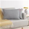 Blumtal Federe Cuscini Divano in Ciniglia, Copricuscini Divano, Federe Cuscino Divano, 2 Pezzi, 30 x 50cm, Grigio