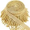 GORGECRAFT 4.6Ms X 6.2cm Gold Lingots Frange per Tende Frange per Tappezzeria Nappe Nastri per Artigianato Runner da Tavolo Abbigliamento Cuscini Tende Divani Costumi Paralumi Decorazioni