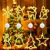 Snarflun Luci di Natale,8 Pezzi Lampada a Ventosa per Finestra di Natale,Luci di Natale a Led Luce a Sospensione,decorazioni natalizie,Luci Decorative Natalizie a Batteria,Luminarie Natalizie