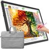 TOHETO Tavolo luminoso A4 con borsa per pittura con diamanti, scatola luminosa ultra luminosa con pulsanti laterali, pad luminoso a LED per ricalcare, piastra luminosa tavolo luminoso per schizzare