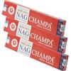 NKlaus 3X Vijayshree Golden Nag Champa bastoncini di incenso 45g - Räucherwerk handgerollt aus Indien con nota di profumo floreale e calda - Per meditazione e profumazione ambientale