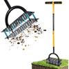 ROCKY&CHAO Aeratore per prato - Dispositivo di ventilazione manuale per prato con doppia piastra, 16 punte e 4 molle, manico a T per pavimenti compressi, giardino e prato