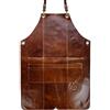 Angus Stoke Grembiule in Pelle di qualità Bob - Grembiule da Grigliata 100% Pelle - Grembiule Vintage in Pelle per Barbecue e Cucina (XXL-XXXL)
