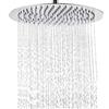 Xixitaihao Soffione Doccia a Pioggia in Acciaio Inox, 30 CM, 12 Pollici Docce Fisso Rotondo, Acciaio, Cromo, ugello anti-otturazione