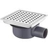 NEWFUN Piletta Doccia, 15 * 15 Piletta Doccia a Pavimento, Scarico Doccia, Inibitore di Odori, Scarico a Pavimento Invisibile, Uso Positivo e Negativo, Doppia Filtrazione (silver)