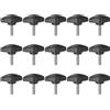 QUARKZMAN 15pz Manopole a T Vite a Testa Alata M5 x 20mm Manopole a T Plastica con Filettatura Maschio Standard Maniglie Regolabili Manopole Serraggio a Mano Vite a Testa Zigrinata, Nero