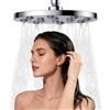 JINYOMFLY Soffione per Doccia a Pioggia, 23cm Cipolla per Doccia Alta Pressione, Regolabile 360° Soffione Doccia a Parete Anticalcare