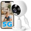 GUOANVISION 5G 3MP Telecamera di Sicurezza Esterna/Interna, Telecamera di Sorveglianza Esterna WLAN per Interni/Esterni, Babyphone con App, Telecamera per Cani, IP66 Impermeabile, Audio a 2 Vie, Zoom