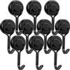 Anelueeoo 10 Pezzi Ganci Magnetici 20mm Nero, Neodimio Ganci Magnetici Extra Forti Ruotabile Gancio Magnetico Calamite Potenti Per Cucina, Camera da Letto, Gadget, Armadietti, Ufficio, Frigoriferi, Barbecue