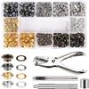 OUPADOS Set di pinze per occhiello professionali, quattro colori 480 (diametro 6 mm), kit di attrezzi di montaggio, pressa magnetica con occhiello in acciaio temperato