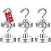 ATEWEITA Ganci Magnetic, Gancio Magnetico Extra Forti Neodimio Calamita con Gancio, Magnetic Hooks per frigorifero da cucina, soffitto, griglia, Piccoli (Argento, 25mm)