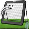 JASCOPRO Rete da rimbalzo da calcio, bersaglio per porta da calcio, attrezzatura da allenamento portatile, 125 x 125 cm, regolabile