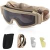 equlup Occhiali Da Locusta Del Deserto, Occhiali Da Deserto Antivento Antisabbia Color Cachi Esterno Antivento a Prova Di Sabbia Con 2 Lenti per Uomo Donna Moto Sci Ciclismo