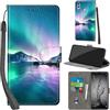 PHINIENLAND Cover per Huawei P Smart 2019 PU Pelle Custodia Flip Aurora