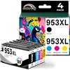 colorfly Cartucce per stampante 953XL compatibili con HP 953 XL Multipack 953XL cartuccia per stampante HP Officejet Pro 8710 7740 7720 8210 8720 7730 8218 8715 8718 8725 (confezione da 4)