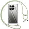 Pnakqil Cover per Xiaomi 15T 5G con Cordino, Trasparente Custodia con Laccio Tracolla Cellulare Girocollo Collana Protettiva per Xiaomi 15T 5G 6.83 Pollic, Verde