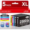 Jagute 5 Pack 2500XL Cartucce d'inchiostro Compatibili con Canon PGI-2500 XL