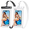 YeaVoic Custodia Impermeabile Smartphone 2 Pezzi, IPX8 Tocco Sensibile Borsa Impermeabile con cordino, Cover Subacquea per iPhone 17 16 15 14 13 12 Pro Max, Samsung, Xiaomi, Fino a 7.0, Bianco/nero