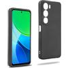 REY Cover in Gel TPU Nera per Vivo Y19S 4G, Ultra Sottile 0,33 mm, Morbido Flessibile, Custodia Silicone