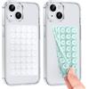Knrlqim 2 Ventosa per Telefono,Ventose per Telefono in silicone,Compatibile con Tutti i Modelli,Porta Smartphone per Selfie e Video,Hands-Free, Accessori Telefono(Trasparente & Verde Acqua)