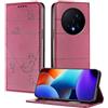 XINYEXIN Custodia per Honor Magic 8 Pro / Magic8 Pro, Cover a Libro in Pelle PU con Blocco RFID, Slot per Carte, Supporto, Protezione Completa Antiurto - Rosso