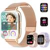 Lefitus Smartwatch Donna, 1.7 Orologio Smartwatch con Chiamate e Notifiche WhatsApp, Fitness Tracker con Contapassi Sonno SpO2 Cardiofrequenzimetro, 120 Sportive, IP68 Smart Watch per Android iOS, Or rose