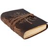 moonster Quaderno Appunti in Pelle con Fogli a Righe Taccuino Pelle Design Albero della Vita - Blocco Appunti/Quadernino Appunti a Righe - Diario Viaggio Pelle - 400 Pagine - Regalo Donna