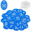 Flintronic Portachiavi Numerati, Targhette Numerate in Plastica, 50 Pezzi | Piccole Impermeabili Con Targhette Identificative, Tag Portachiavi Per Hotel, Scuole, Uffici, Valigie, Negozio, Fabbrica