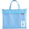 Lefancy Cartellina portadocumenti formato A4, in nylon, impermeabile, doppia chiusura lampo, piccola etichetta, per studenti, ufficio, borsa da viaggio, blu