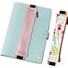 MoKo Astuccio Matite, [2 Pezzi] Penna Custodia in PU Pelle con Fascia Elastica Legato a Quaderno Porta Penna Matite Borsa di Cancelleria con Cerniera, Accessorio Scolastico - Stampa & Oro Rosa
