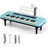 FANTASK Tastiera per bambini a 37 tasti, pianoforte elettronico per bambini con microfono, leggio, gambe rimovibili, pianoforte portatile per bambini dai 3 anni in su, (blu)