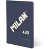 MILAN Quaderno A5 incollato, 48 fogli bianchi da 95 g/m², collezione 430 since 1918, blu