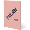 MILAN Quaderno A5 incollato, 48 fogli bianchi da 95 g/m², collezione 430 since 1918, rosa