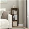 Furinno FULDA Mensola per libri, Libreria stretta a 3 livelli, Libreria con scaffale di stoccaggio largo 10 pollici, 23.6(P) x 25.0(L) x 80.0(A) cm, per Soggiorno, Camera da letto, Ufficio, Pino Ambra